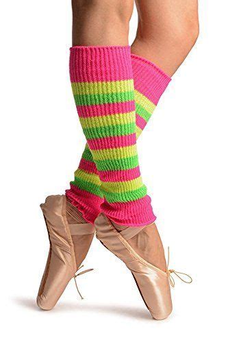 neon striped multi coloured knitted leg warmers for women best 80s costumes leg warmers for