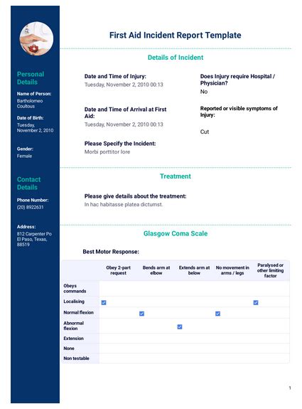 First Aid Incident Report Template Pdf Templates Jotform