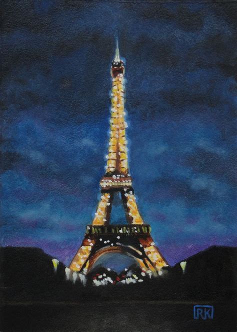 Gallery Eiffel Tower Painting Eiffel Tower At Night Original Fine Art