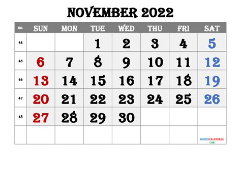 Free November 2022 Calendar Printable Pdf And Image
