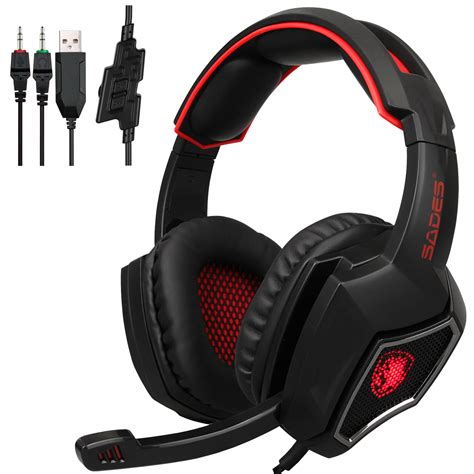 Sades Gaming Headset Stereo Headphone 35mm Wired Wmic For Ps4 Xbox Pc