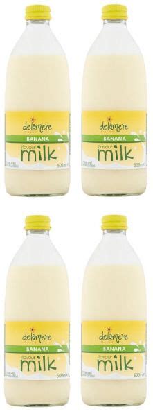 Delamere Dairy Banana Flavoured Milk 500ml 4x 500ml Bottles