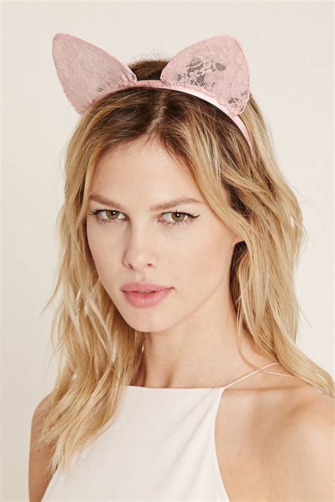 Floral Lace Cat Ears Headband Forever 21 1000205295 Cat Ears