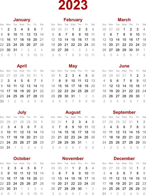 Yearly Printable Calendar 2023 Time And Date Calendar 2023 Canada