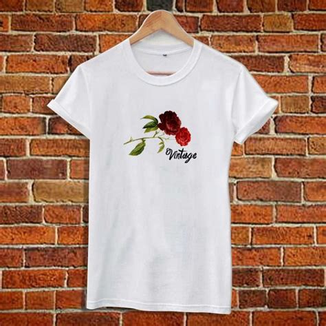 Vintage Red Roses T Shirt Rose T Shirt