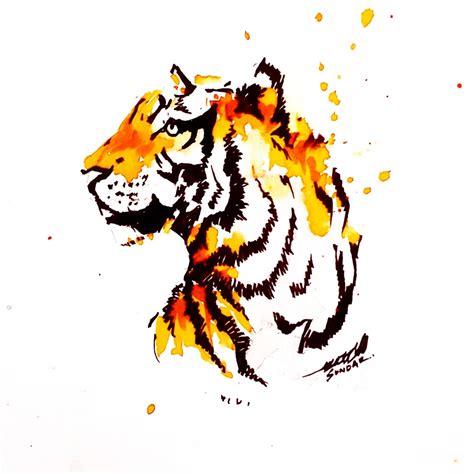 Tiger Animal Watercolor Painting Original And Print Etsy Norway