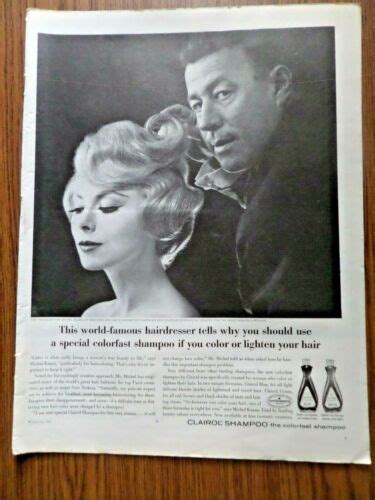 1962 Clairol Shampoo Ad Michel Kazan Of New York And Paris Trend Setting Ebay