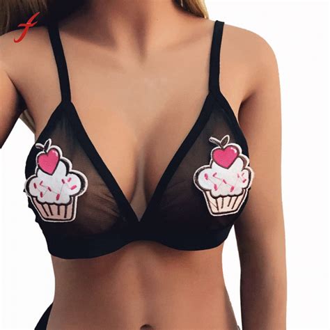 Feitong Sexy Crop Tops Women Embroidery Bralette Bustier Camisa