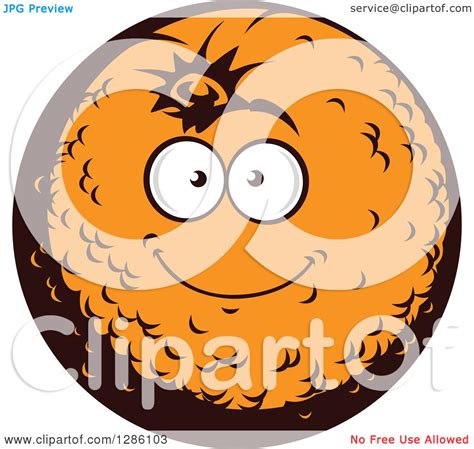 Clipart Of A Smiling Happy Orange Character Royalty Free Vector