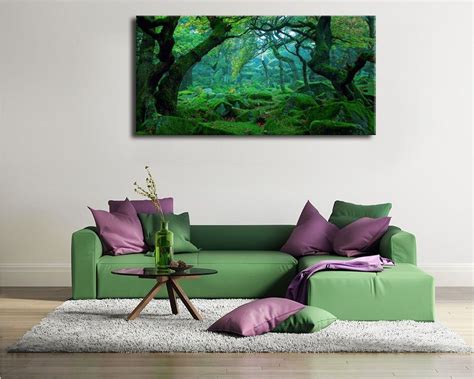 Canvas Wall Art Green Trees Nature Picture Modern Canvas Artwork Large