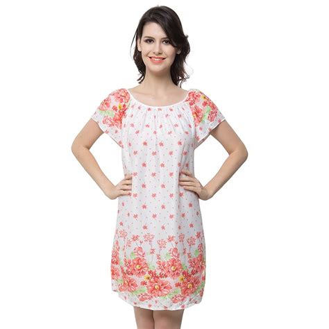Shop Short Nightdress In White And Pink With Cute Floral Prints Online India At Best Prices Cod