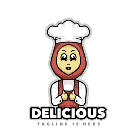 Cute Chef Hijab Mascot Logo 35951087 Vector Art At Vecteezy