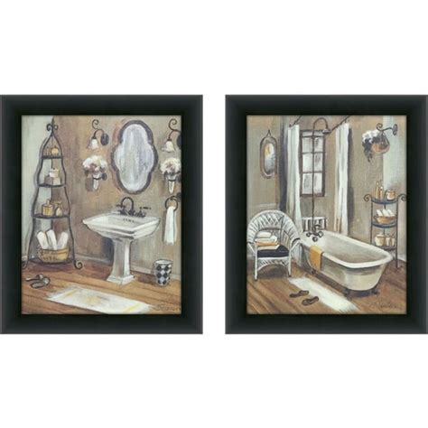 Shop Copper Grove Bathroom Framed Canvassed Wall Art Set Of