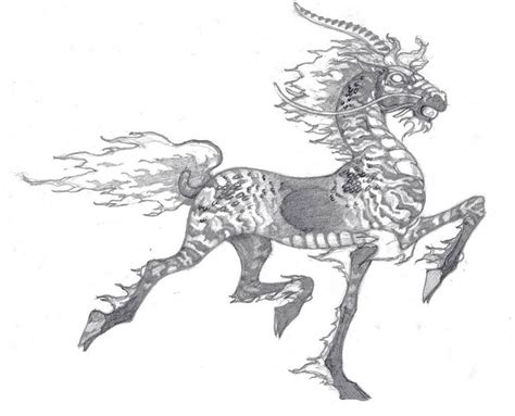 Kirin Sketch By Cypher Calliste On Deviantart Adult Coloring Animals