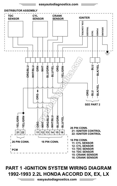 Part 1 1992 1993 22l Honda Accord Ignition System Wiring Diagram