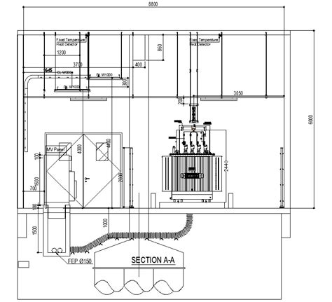 Cad Dwg Drawing File Of The Transformer Room Elevation And Section
