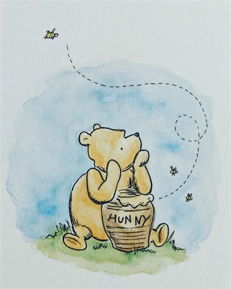 Replication Of Classic Winnie The Pooh Watercolor Ilustration