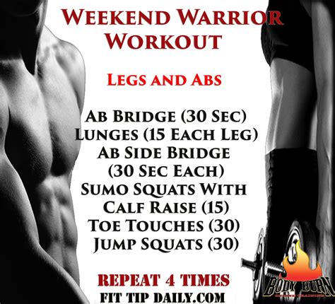 Weekend Workout Routine - Bring Out Your Inner Warrior - Fit Tip Daily