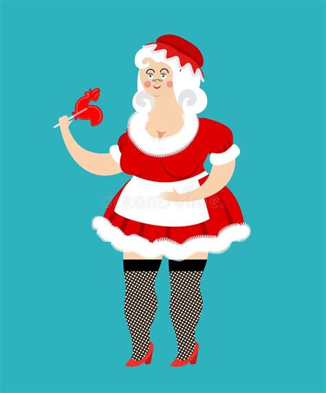 mrs santa claus und lutscher weihnachtsfrau und minzen sexy f vektor abbildung illustration