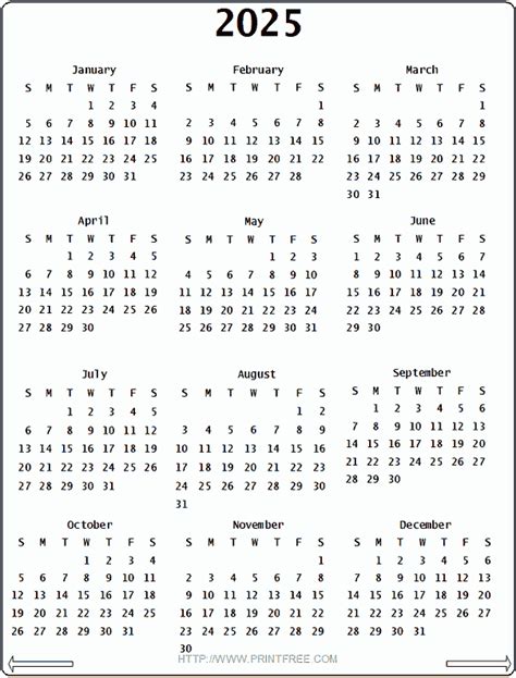 Printable 2025 Calendar Printable Blank World