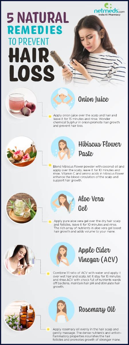 5 Easy Home Remedies To Control Hair Loss Infographic