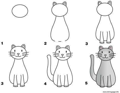How To Draw A Cat Simple Easy Coloring Pages Printable