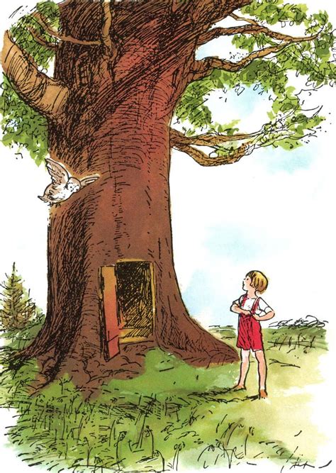 Christopher Robin Outside His House Ernest H Shepard Winnie The Pooh