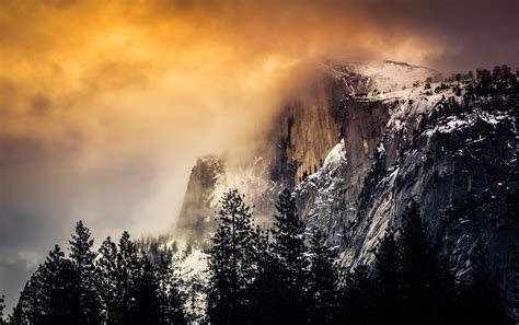 Half Dome Winter Sunset Yosemite National Park