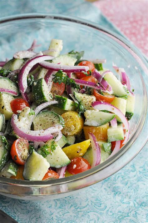 Mediterranean Cucumber Salad With Lemon Dressing Savory With Soul