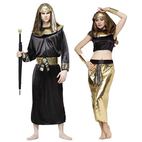 Umorden Ancient Egypt Pharaoh Cosplay Men Cleopatra Costume Women Halloween Party Fancy Dress