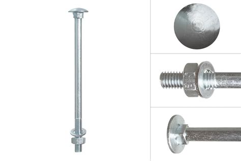 Carriage Bolts Galvanized M12 X 200 Mm Quick Delivery Wovar