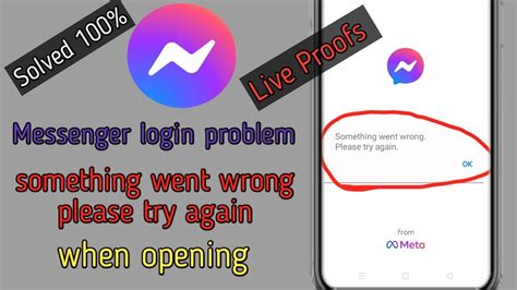 Messenger Login Problem Something Went Wrong Please Try Again When