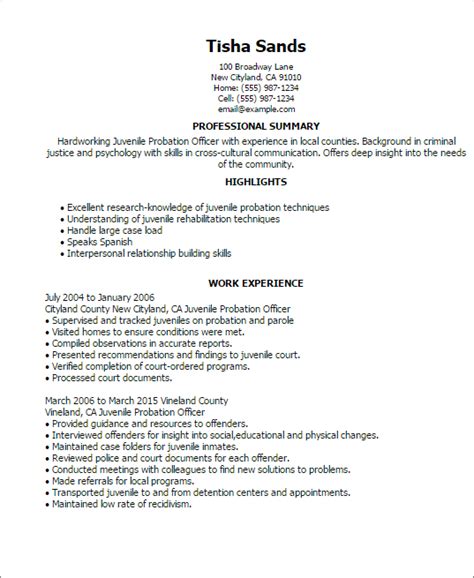 What should my cover letter be for a care worker? Professional Juvenile Probation Officer Templates to ...
