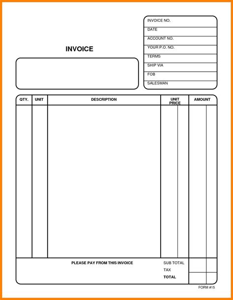 Printable Invoice Templates Word