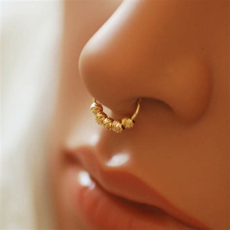 Fake Septum Rings Gold Or Silver Fake Nose Cuff Ring Etsy