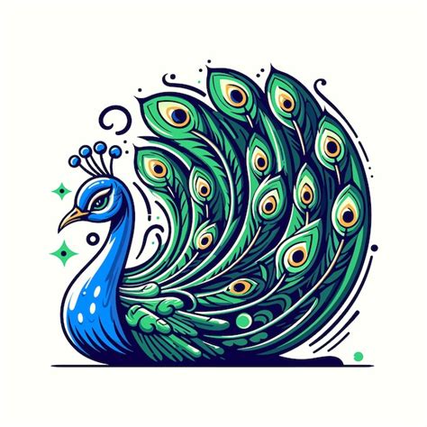 Premium Vector Cartoon Peacock Vector Illustration
