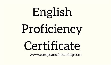 English Proficiency Certificate Sample Download In Pdf