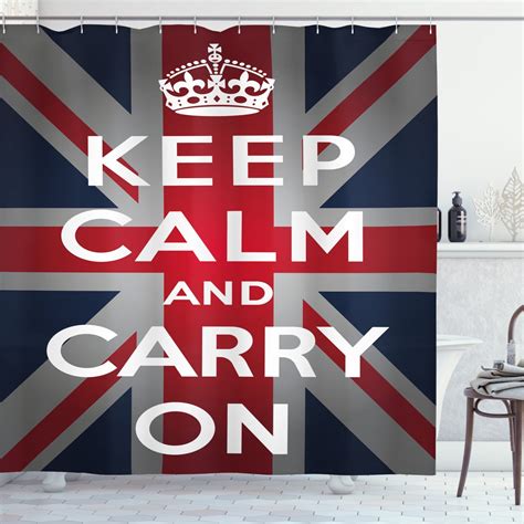 Ambesonne Union Jack Shower Curtain Words Crown Uk Flag 69wx84l