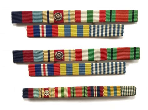 Royal Navy Ww2 Korea War Group Of Seven Uniform Medal Ribbons