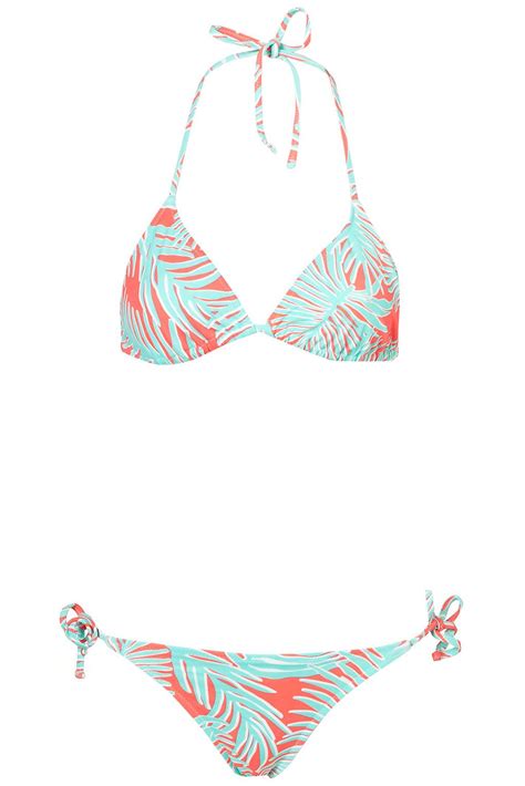 Gorgeous Bright Turquoise And Coral Bikini I Love It Topshop £26