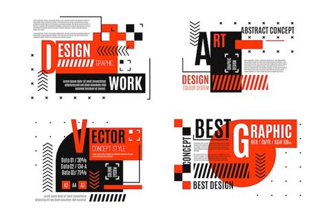 Free Vector Graphic Design Labels In Geometric Style