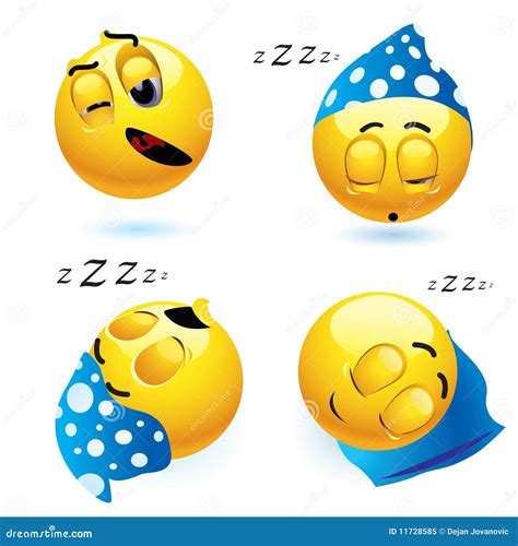 Sleeping Smiley Vector Isolated Cartoon Emoticon Sleep Flat