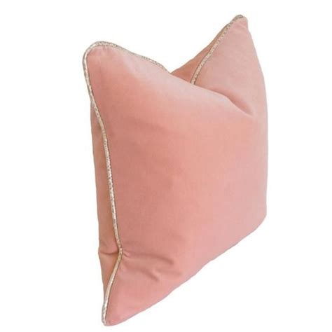 Blush Pink Velvet With Light Gold Piping Luxury Throw Pillow Etsy