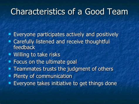 characteristics of an effective team