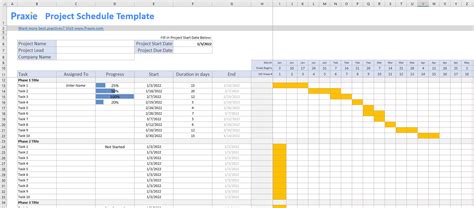 Project Schedule Excel Free Download Printable Templates