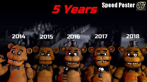 5 Years Of Freddy Fazbear Sfm Fnaf1 Speed Poster Youtube