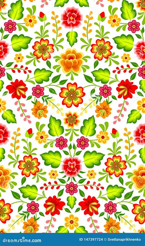 Mexican Floral Pattern Stock Vector Illustration Of Background 147397724