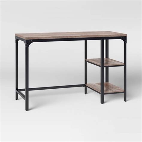 Jackman Wood Writing Desk With Storage Threshold In 2020 Wood