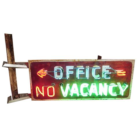 Neon Motel Office Vacancy No Vacancy Sign At 1stdibs
