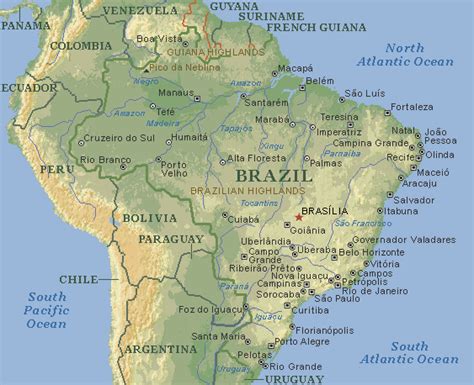 Mapa Fisico De Brasil